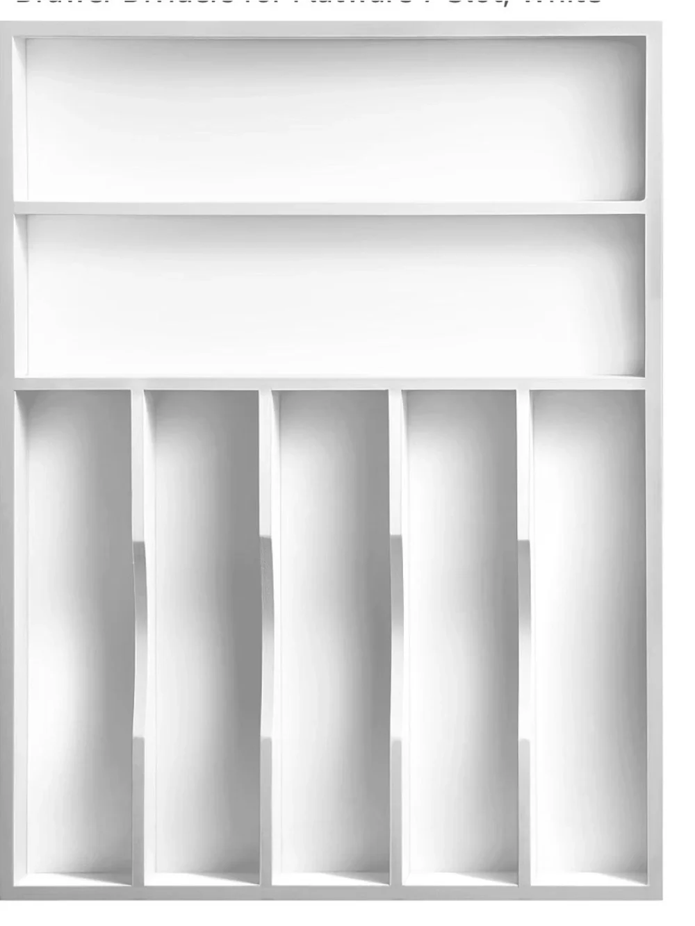 Bamboo Drawer Organizer 7-Slot Silverware Tray | White | New in Box 🤍